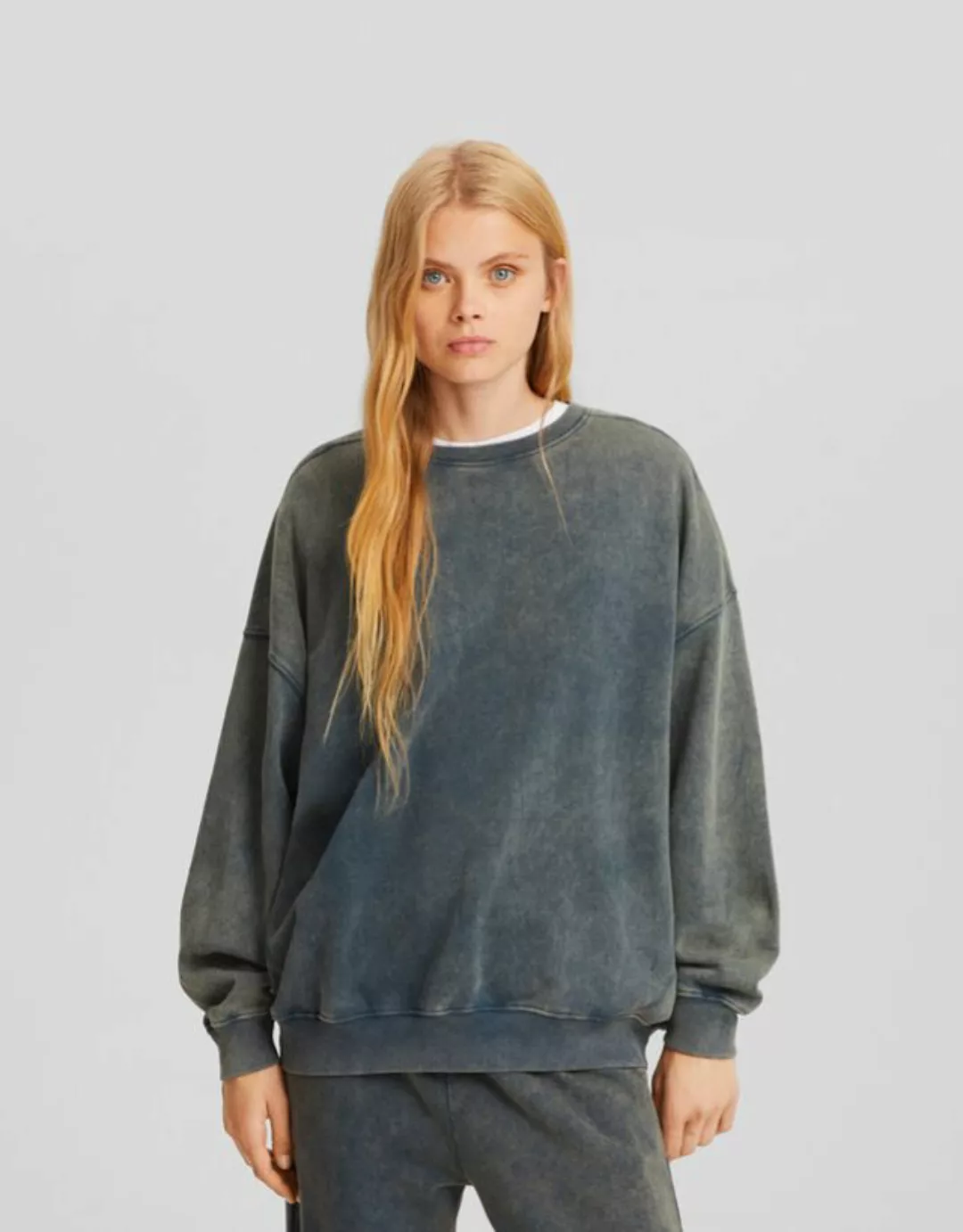 Bershka Oversize-Sweatshirt Damen Xs Khaki günstig online kaufen