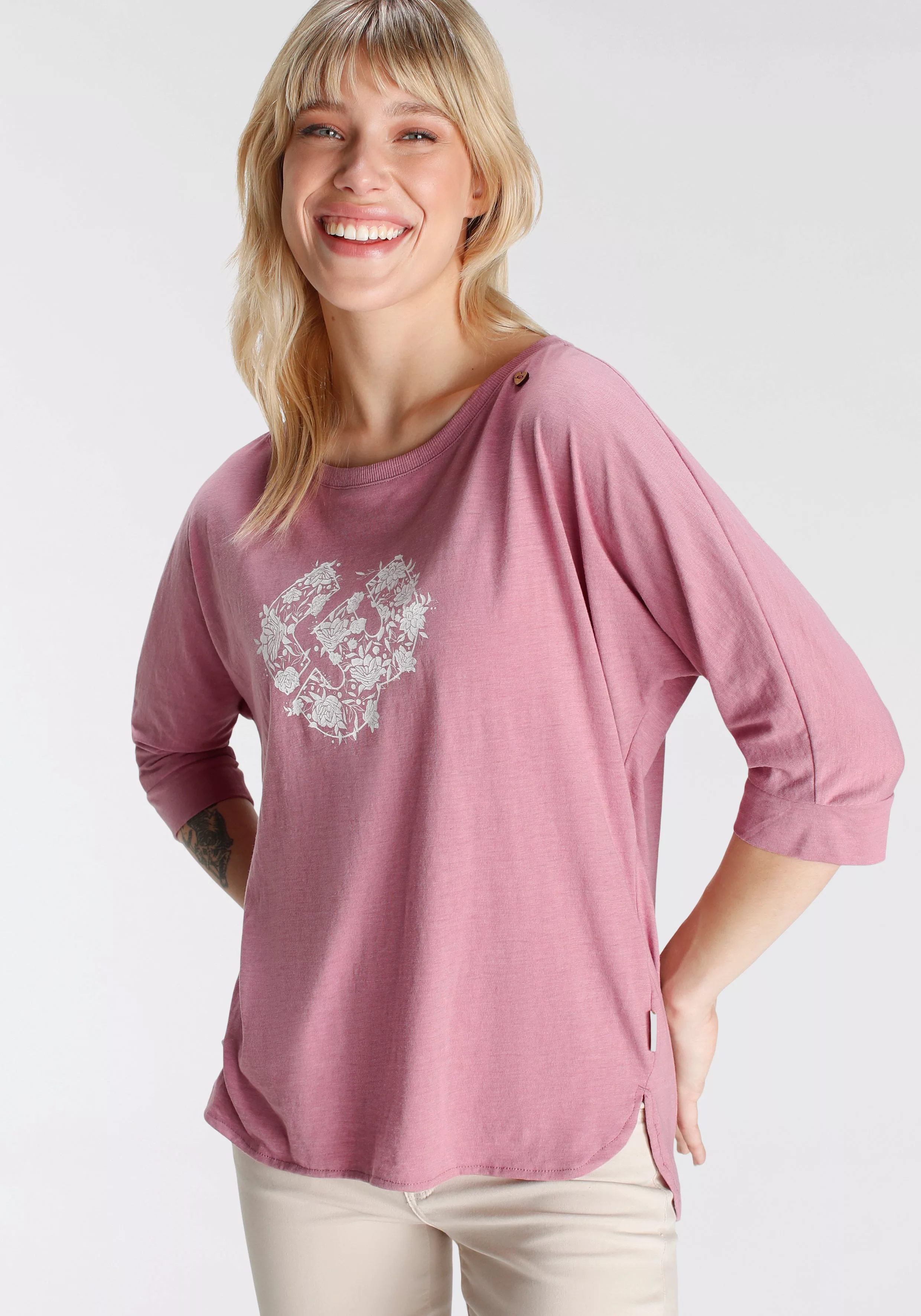 Ragwear Langarmshirt "RAG Longsleeve SHIMONA O PRINTED", mit Frontdruck und günstig online kaufen