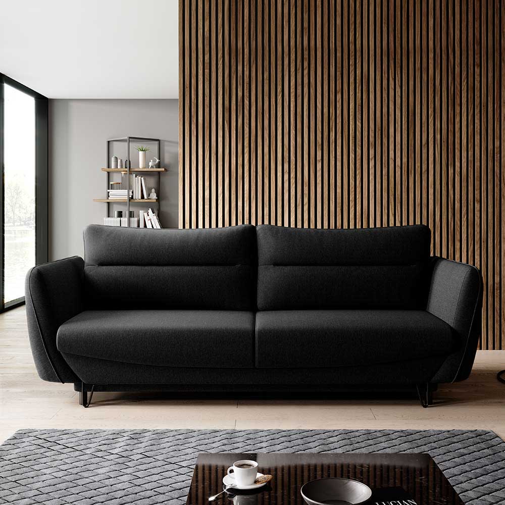 Schlafsofa Couch in Schwarz mit Bettkasten günstig online kaufen