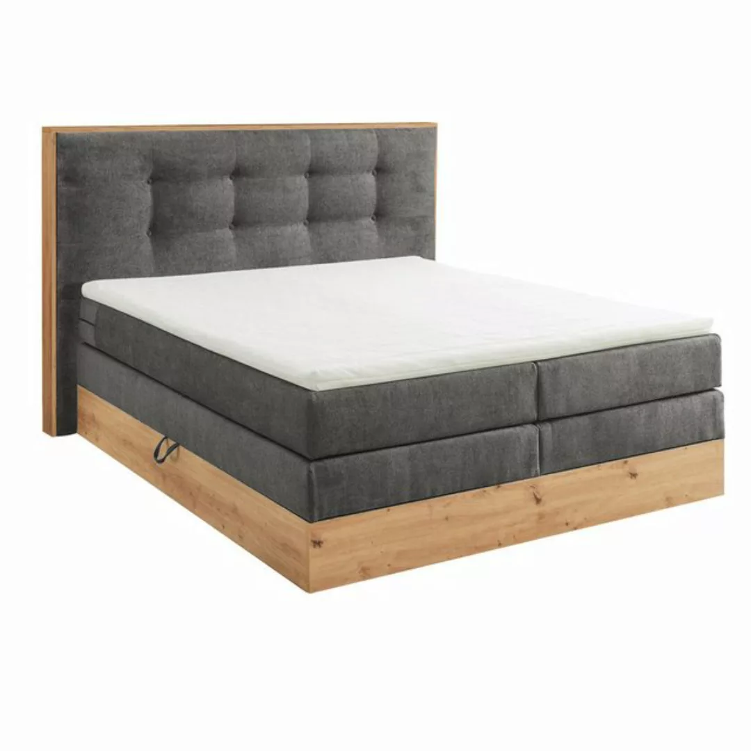 Lomadox Funktionsbett PARIS-09, 180x200cm, in stone und Artisan Eiche, mit günstig online kaufen