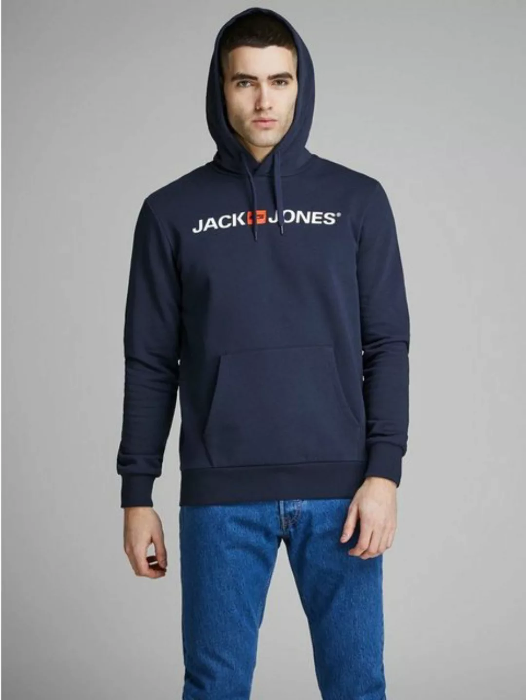 Jack & Jones Logo Kapuzenpullover 2XL Navy Blazer günstig online kaufen