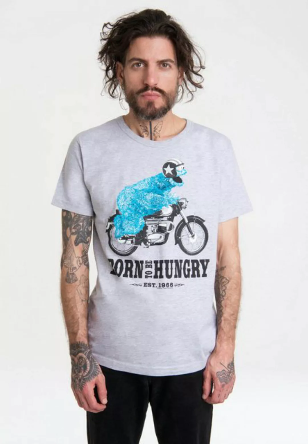 LOGOSHIRT T-Shirt "Sesamstrasse - Krümelmonster Motorrad", mit lizenziertem günstig online kaufen