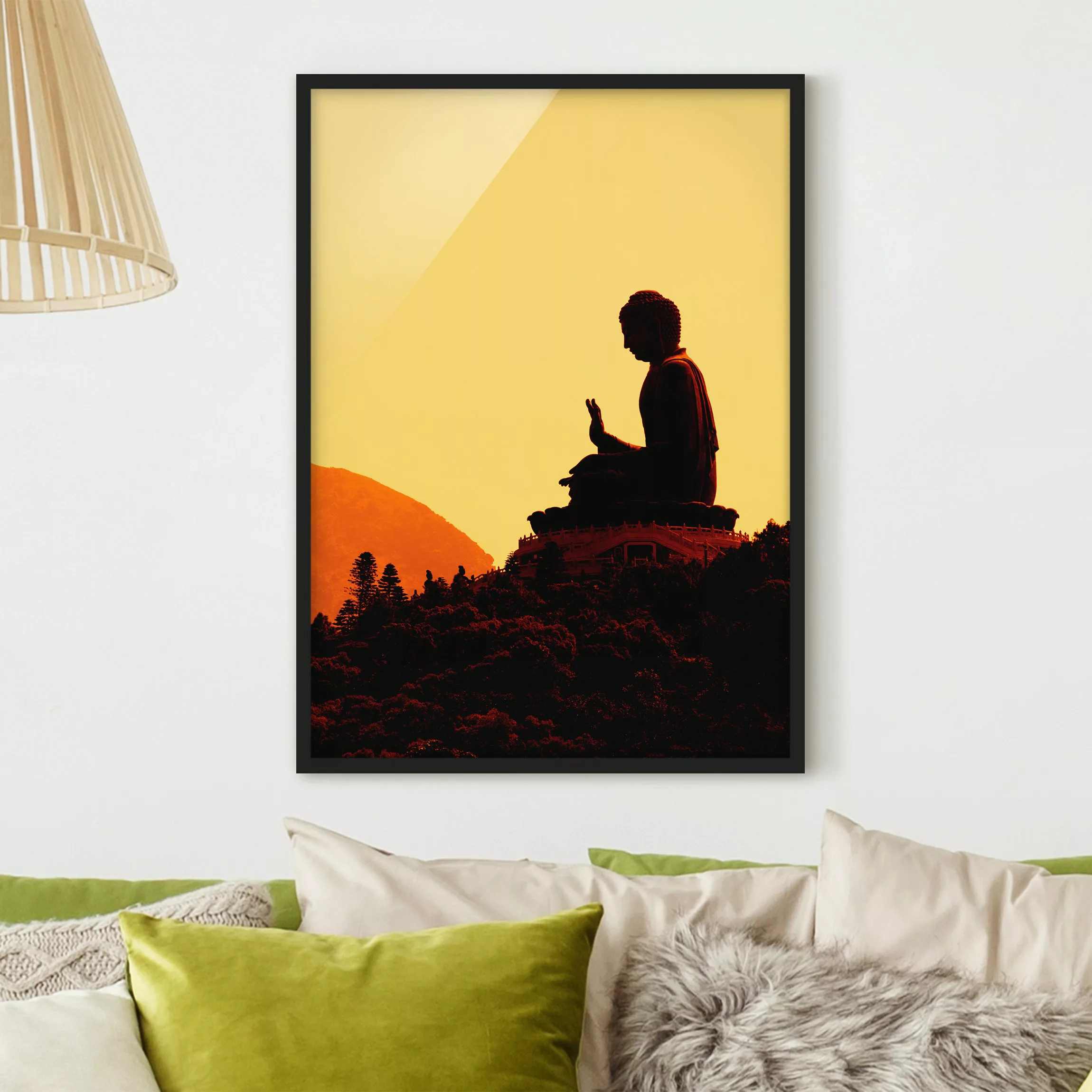 Bild mit Rahmen - Hochformat Resting Buddha günstig online kaufen