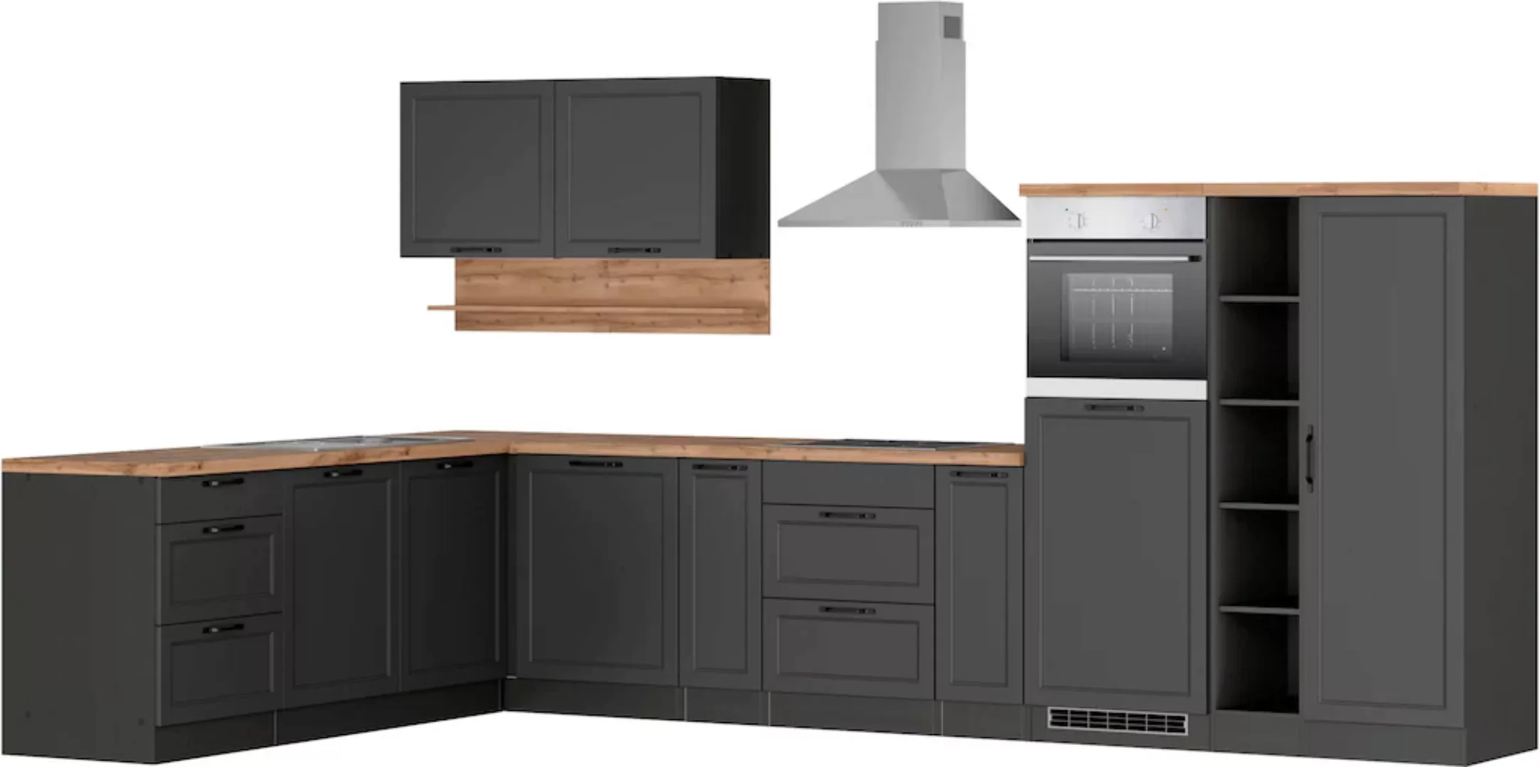 Kochstation Küche "KS-Lana", Stellbreite 240/380 cm, wahlweise mit E-Geräte günstig online kaufen
