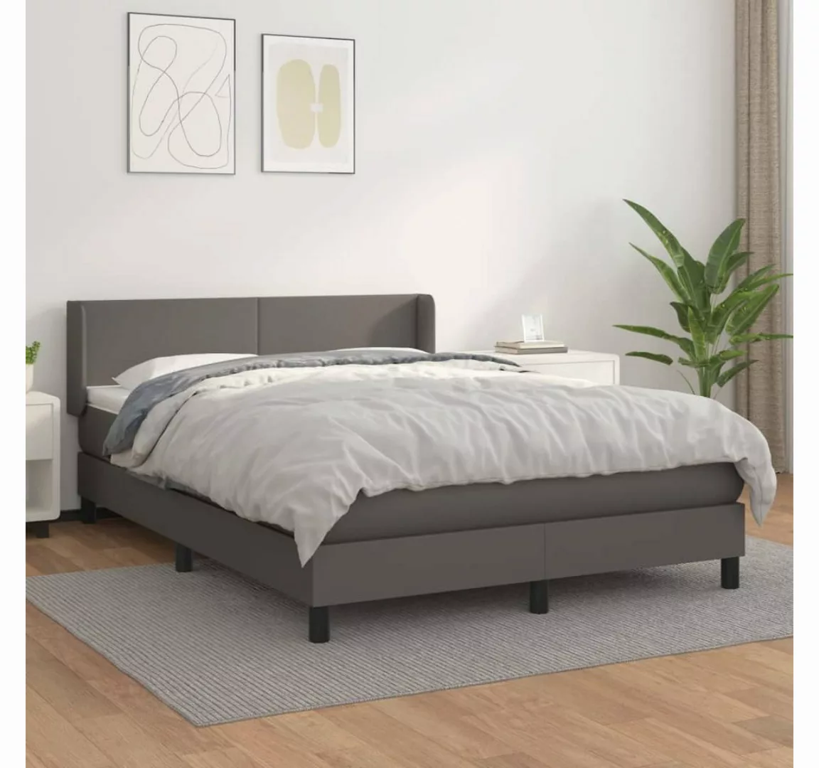 vidaXL Boxspringbett Bett Boxspringbett mit Matratze & Topper Kunstleder ve günstig online kaufen