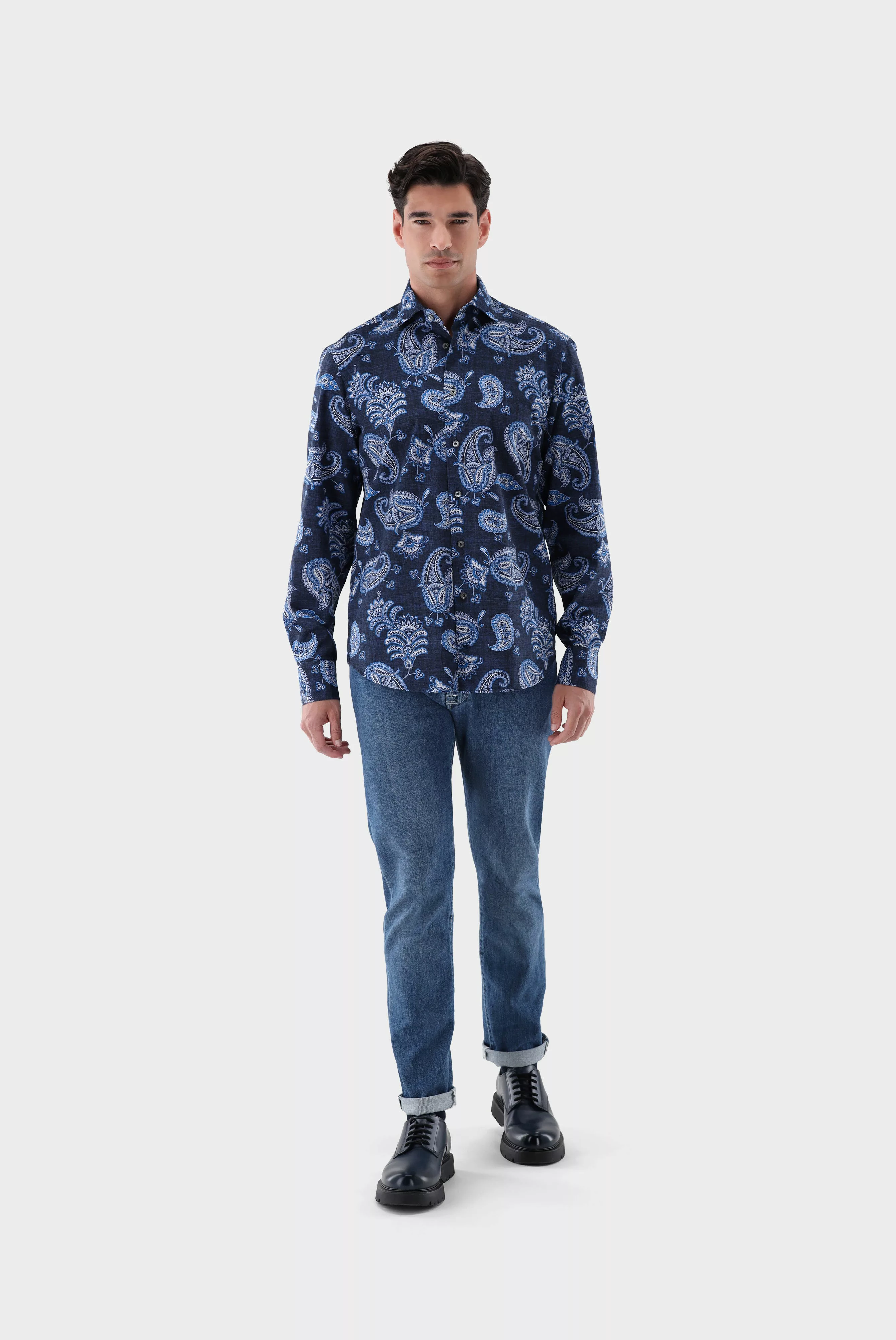 Twill-Hemd mit Paisley-Druck Tailor Fit günstig online kaufen