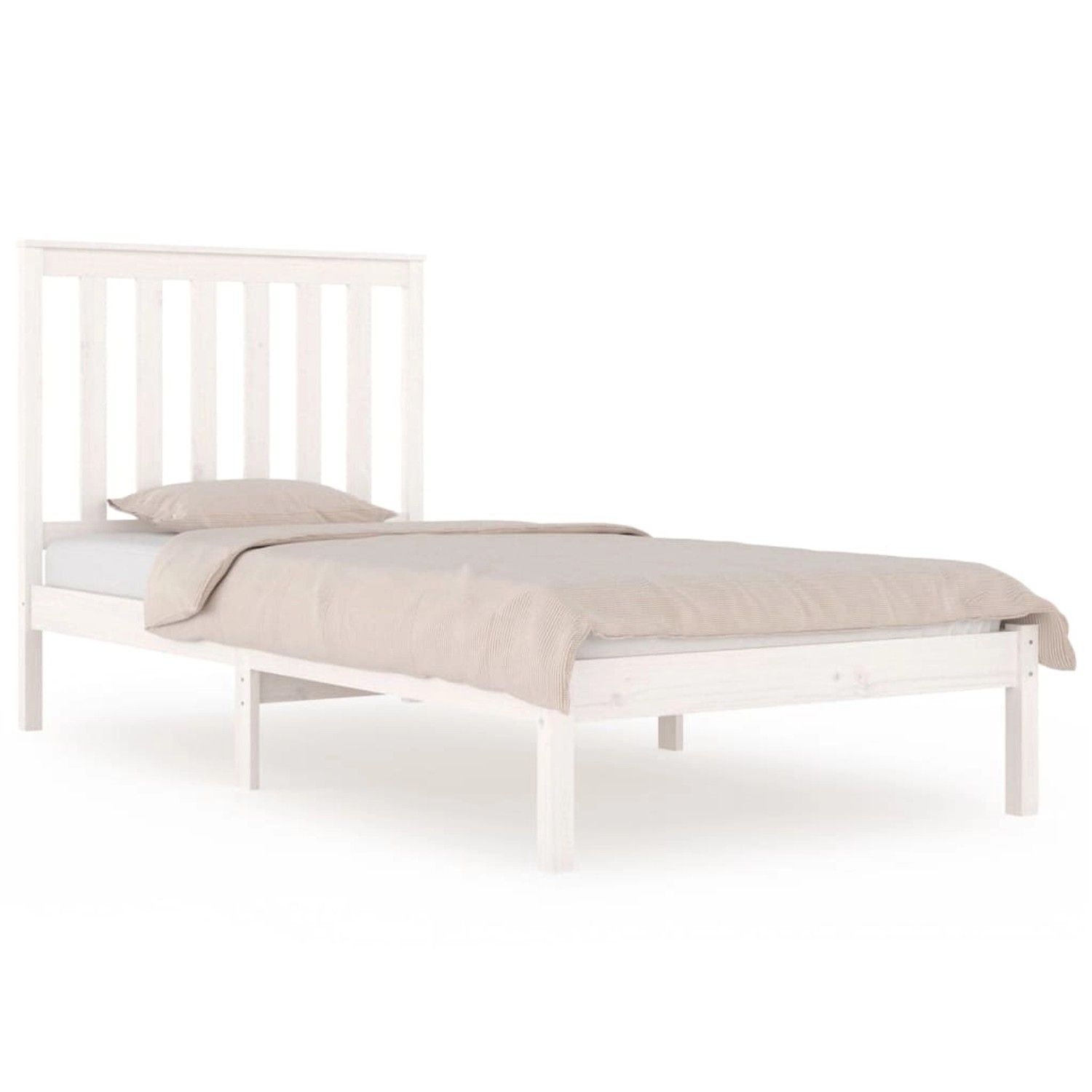 vidaXL Bett Massivholzbett Weiß Kiefer 75x190 cm günstig online kaufen