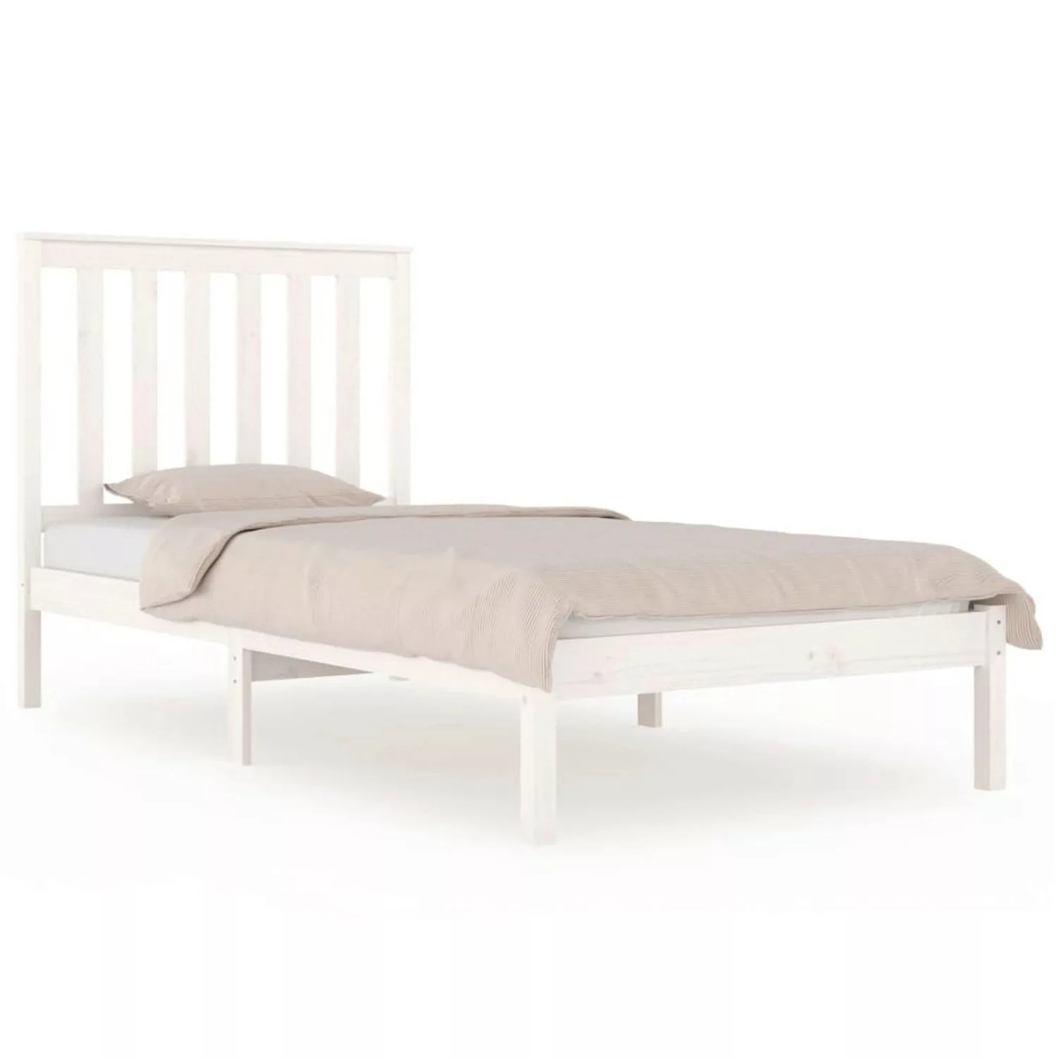 vidaXL Bett Massivholzbett Weiß Kiefer 75x190 cm günstig online kaufen