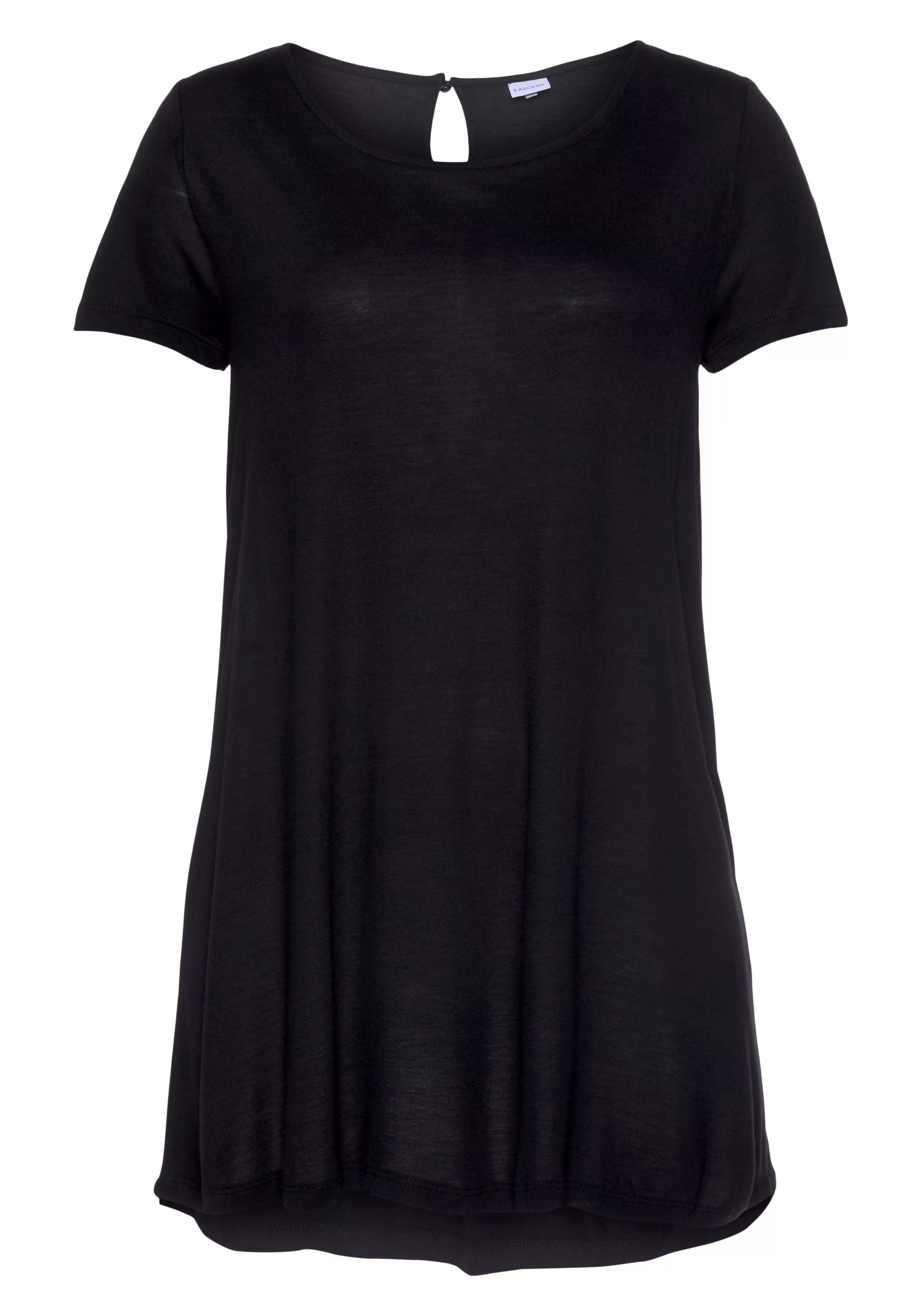 LASCANA T-Shirt mit verlängertem Rückenteil, Kurzarmshirt, Longshirt, Basic günstig online kaufen