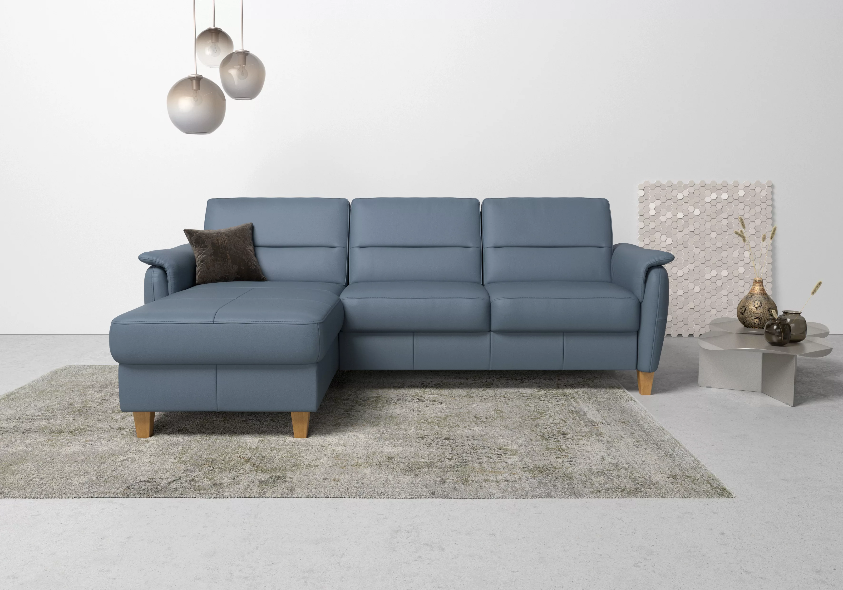 Home affaire Ecksofa "Palmera L-Form", Federkern, wahlweise mit Bettfunktio günstig online kaufen