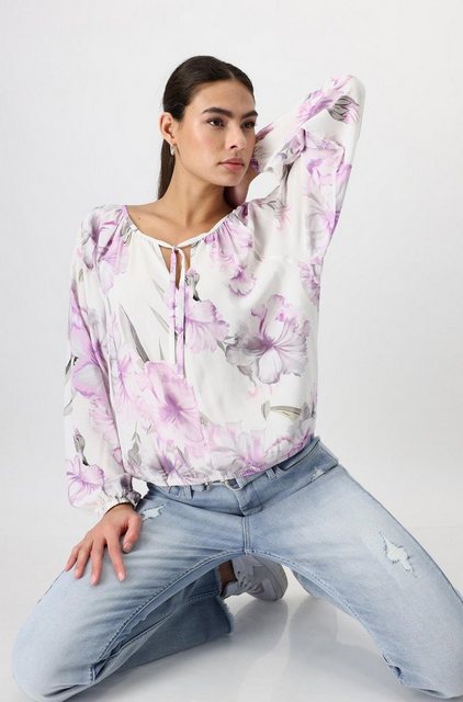 Monari Blusentop Bluse, cloudy grey gemustert günstig online kaufen