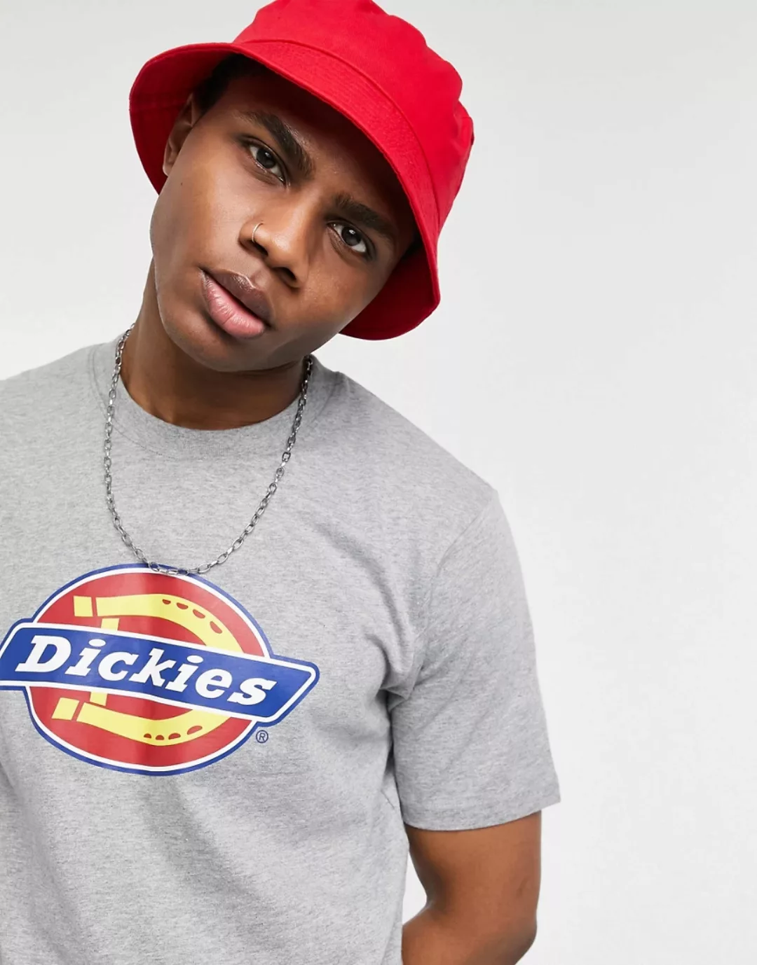 Dickies – T-Shirt mit kultigem Hufeisen-Logo in Grau günstig online kaufen