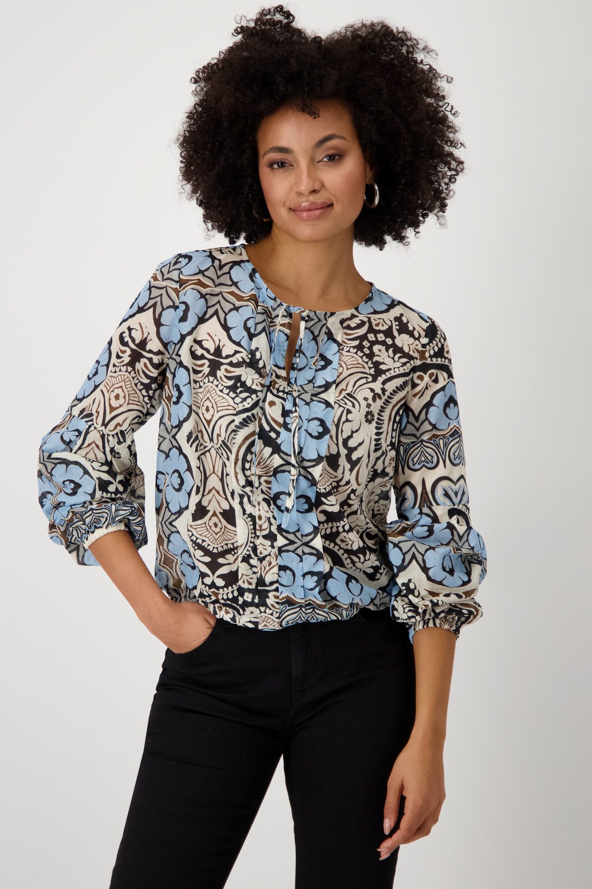 Monari Schlupfbluse mit Alloverprint günstig online kaufen