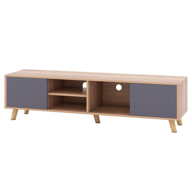 COSTWAY TV-Schrank TV Lowboard mit offenem Regal, 2 Schränken, 152 x 40 x 4 günstig online kaufen