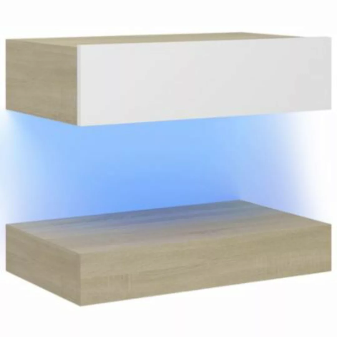 Nachttisch Weiß Und Sonoma-eiche 60x35 Cm Spanplatte günstig online kaufen