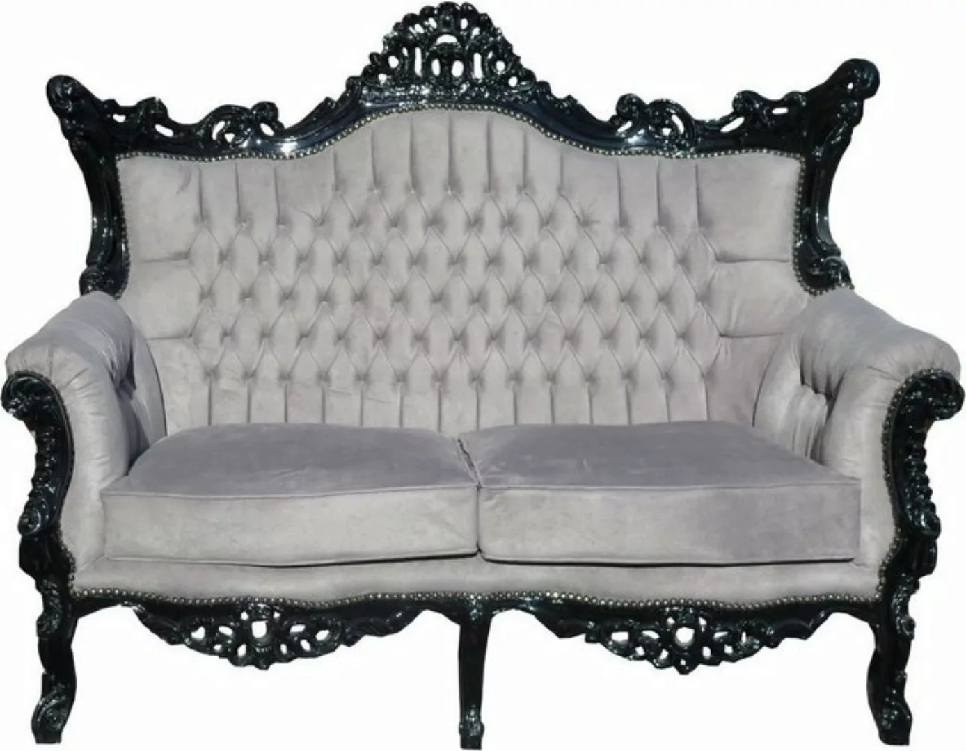 Casa Padrino 2-Sitzer Barock 2-er Sofa Master Grau / Schwarz - Antik Stil W günstig online kaufen