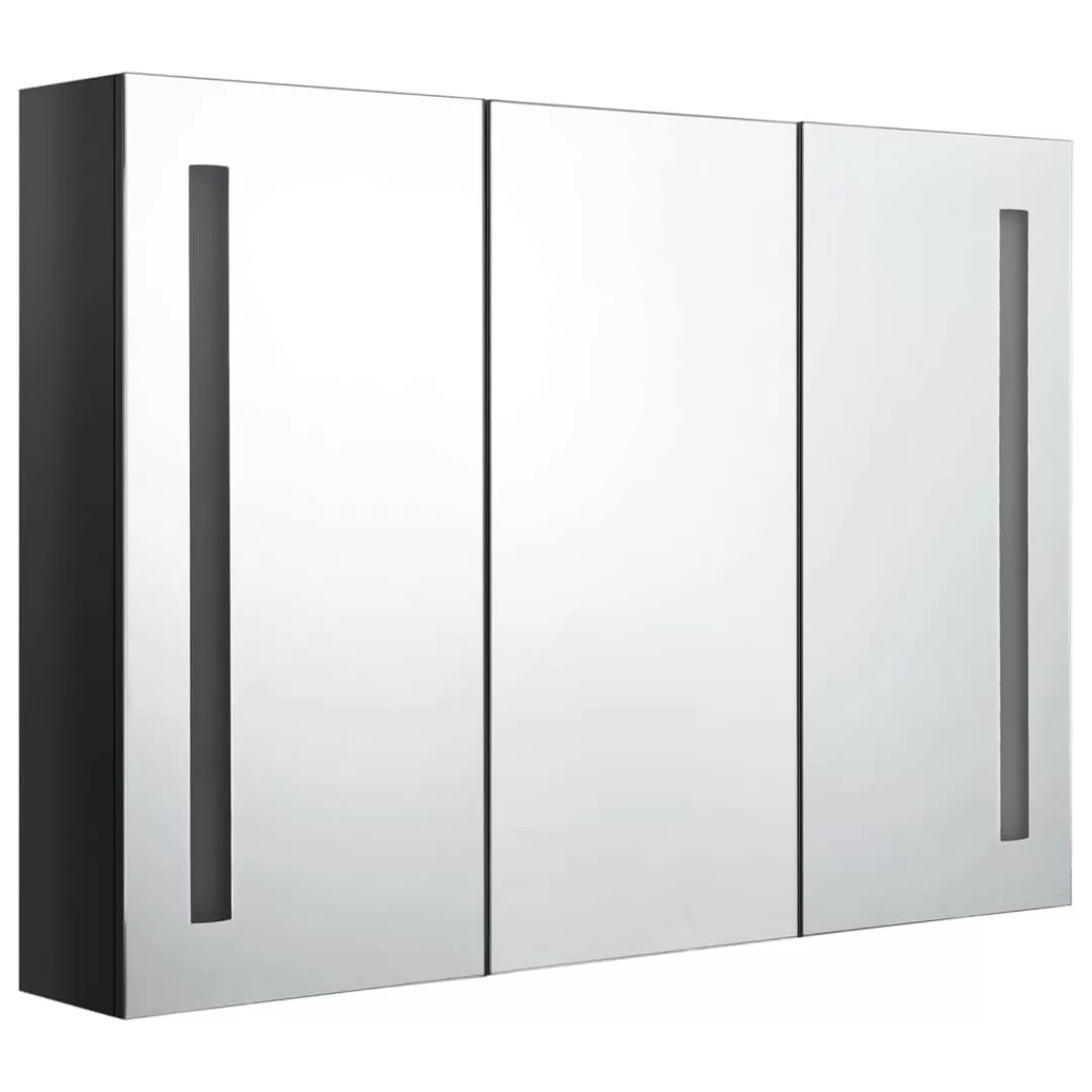 Led-bad-spiegelschrank 89x14x62 Cm Glänzendes Schwarz günstig online kaufen