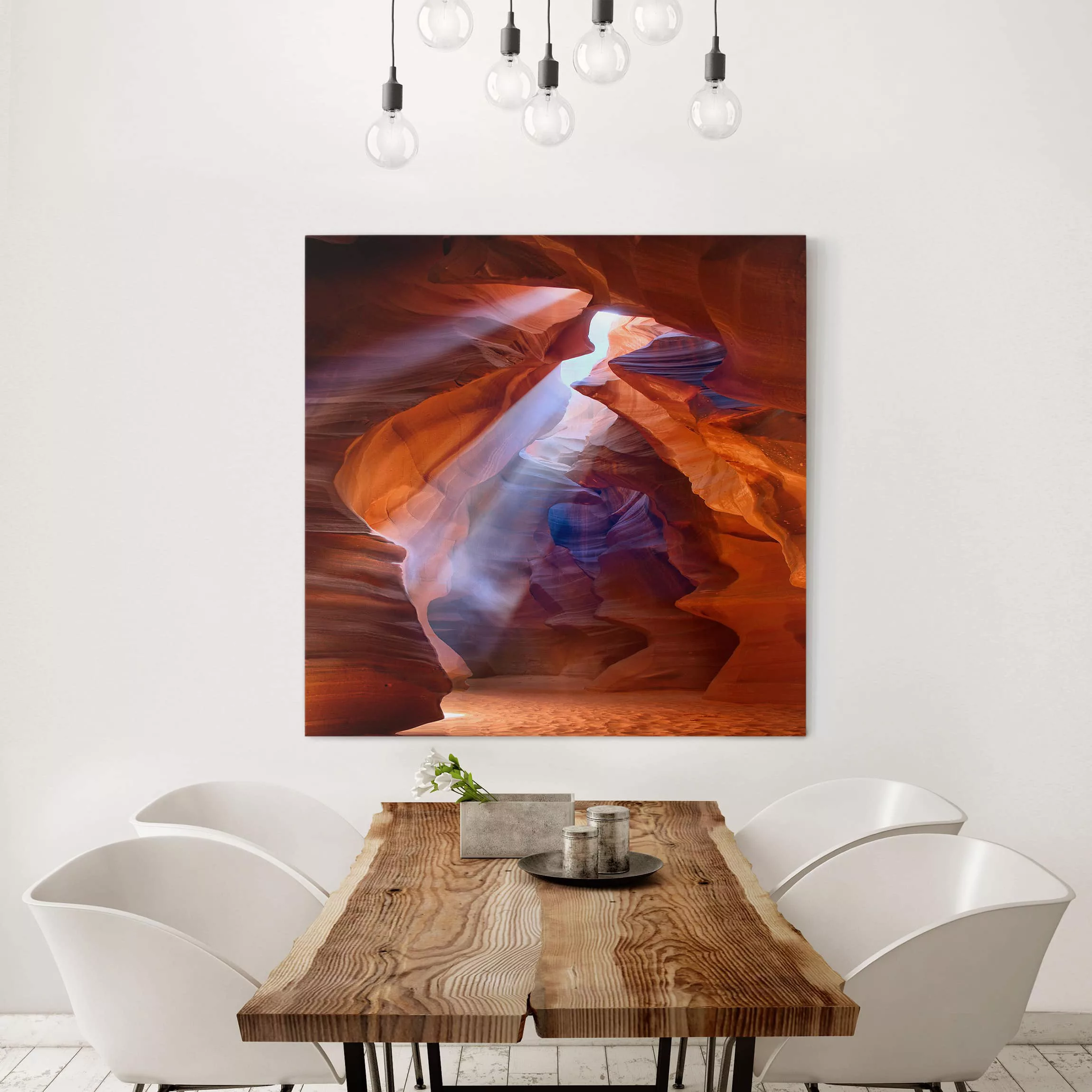 Leinwandbild Natur & Landschaft - Quadrat Lichtspiel im Antelope Canyon günstig online kaufen