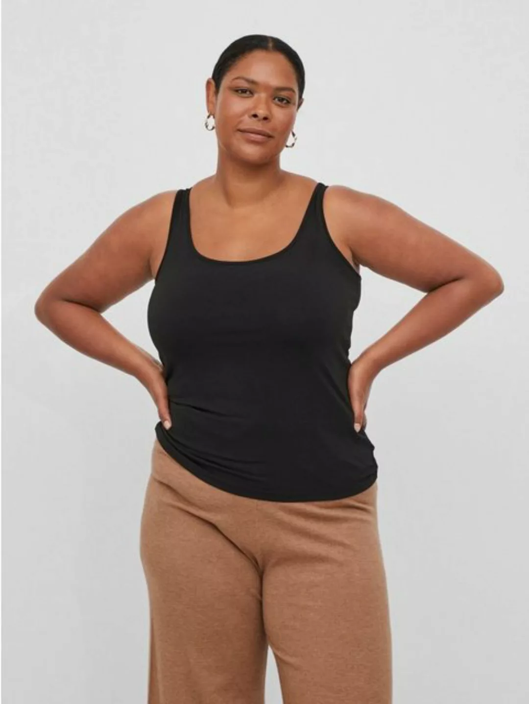 Vila Shirttop Langes Tank Top Plus Size Übergrößen Ärmelloses Basic VIJENNI günstig online kaufen