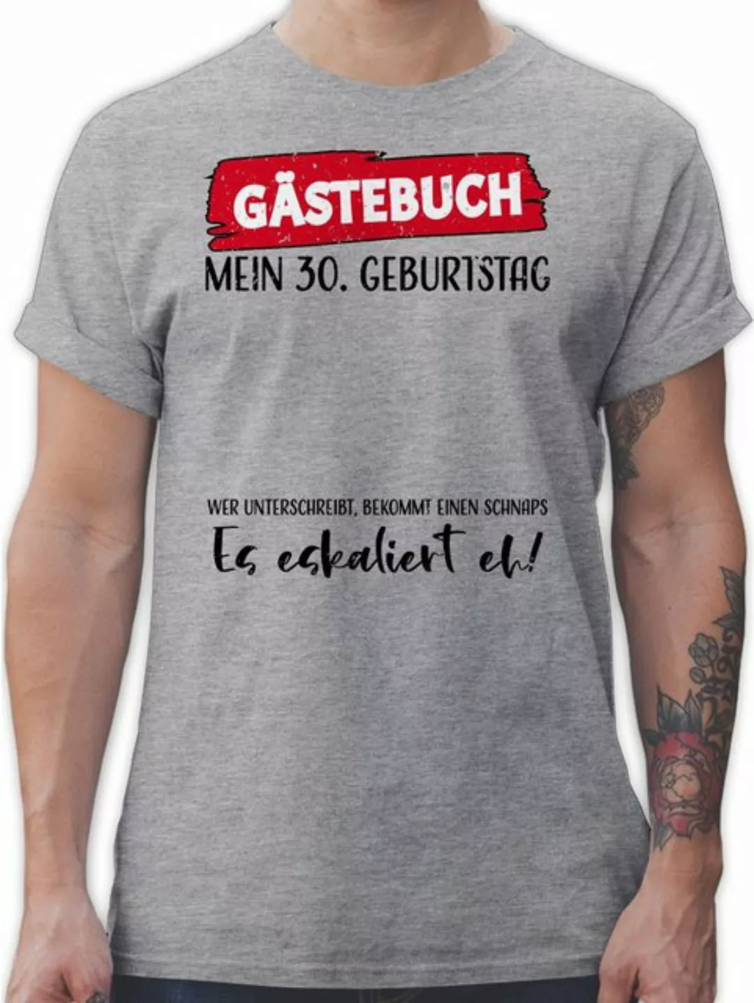 Shirtracer T-Shirt Gästebuch 30. Geburtstag 30. Geburtstag günstig online kaufen