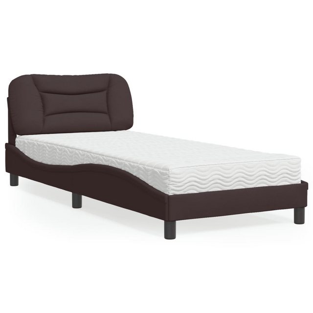 vidaXL Bett Bett mit Matratze Dunkelbraun 90x190 cm Stoff günstig online kaufen