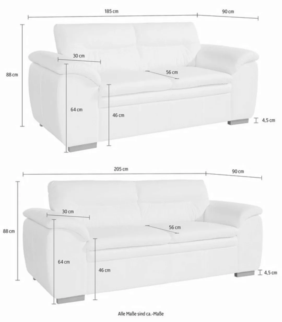 COTTA Polstergarnitur Leandra, Set: bestehend aus 2,5- und 2-Sitzer günstig online kaufen