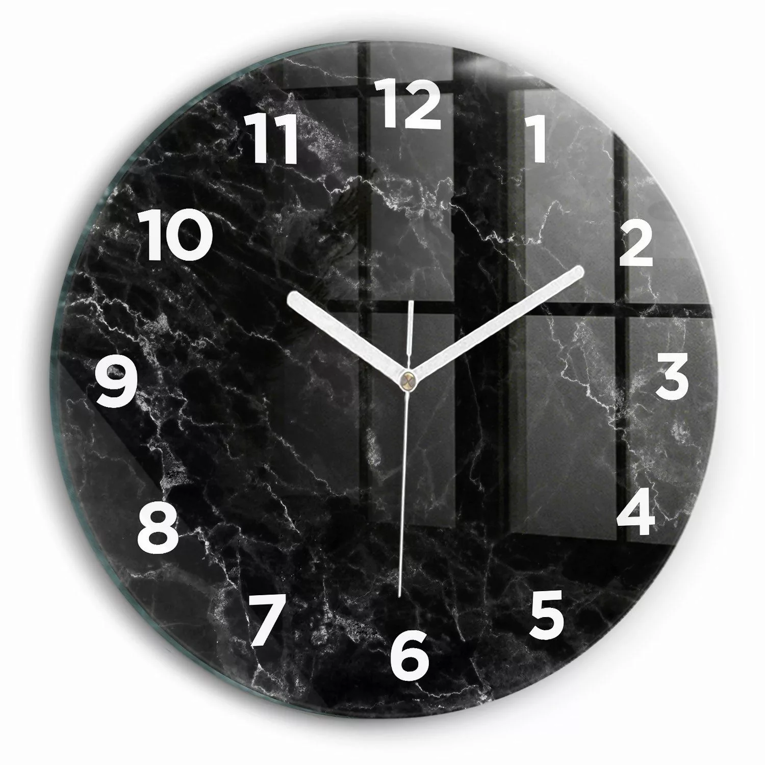 Tulup Wanduhr Glamour Glasuhr Dunkler Marmor günstig online kaufen