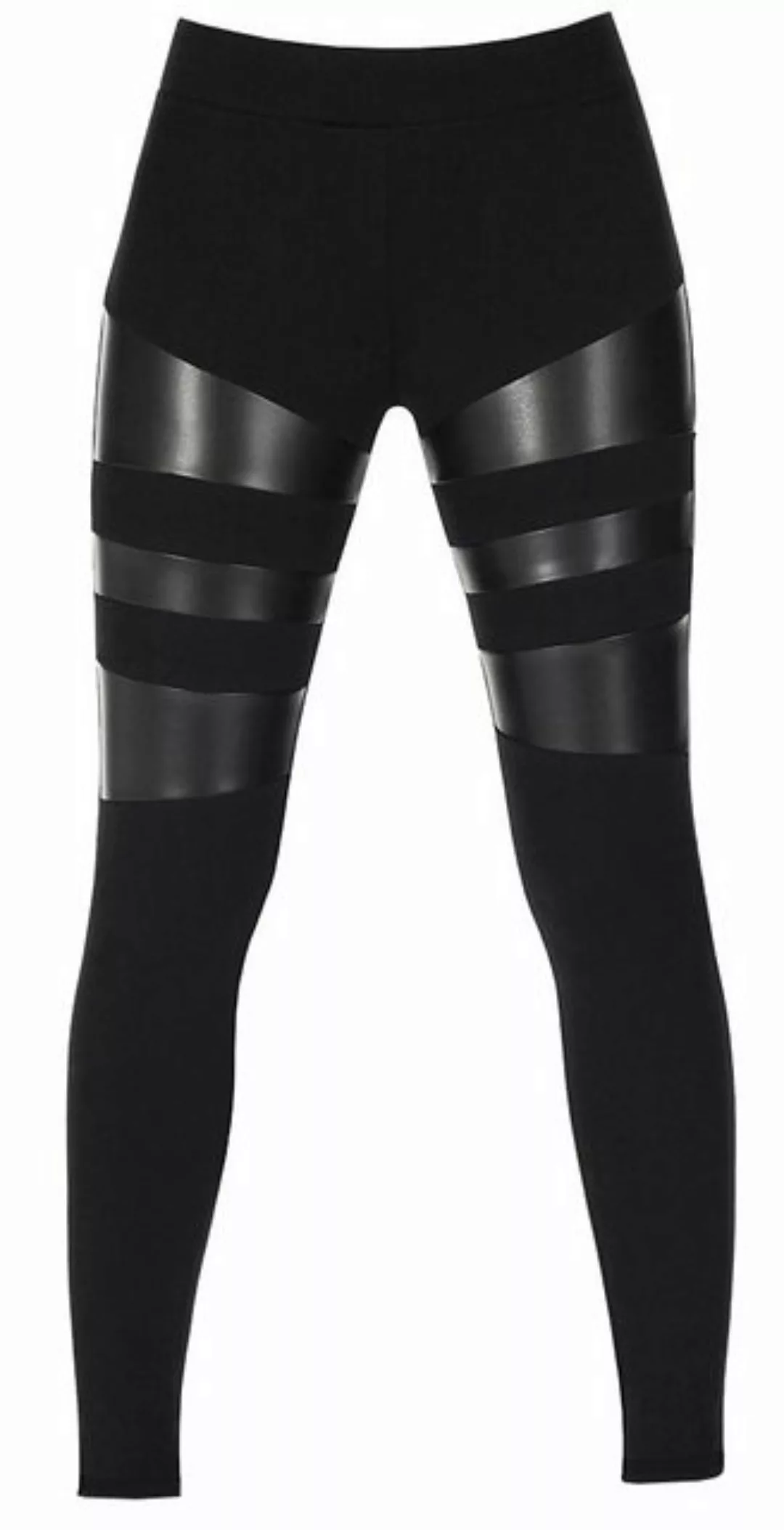 Bas Bleu Shapingleggings dezente Lederoptik formend Push-Up Damen Leggings günstig online kaufen