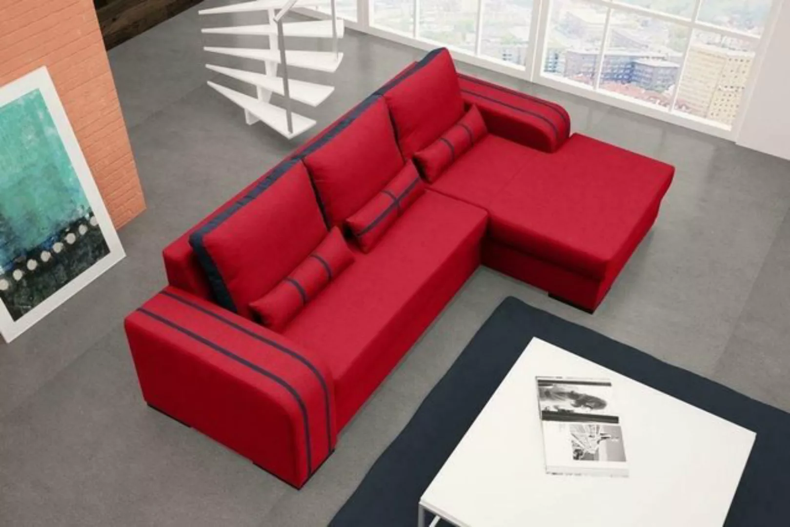 JVmoebel Ecksofa, Schlafsofa Eck Sofa Sofas Couch Bettfunktion Polster Eck günstig online kaufen