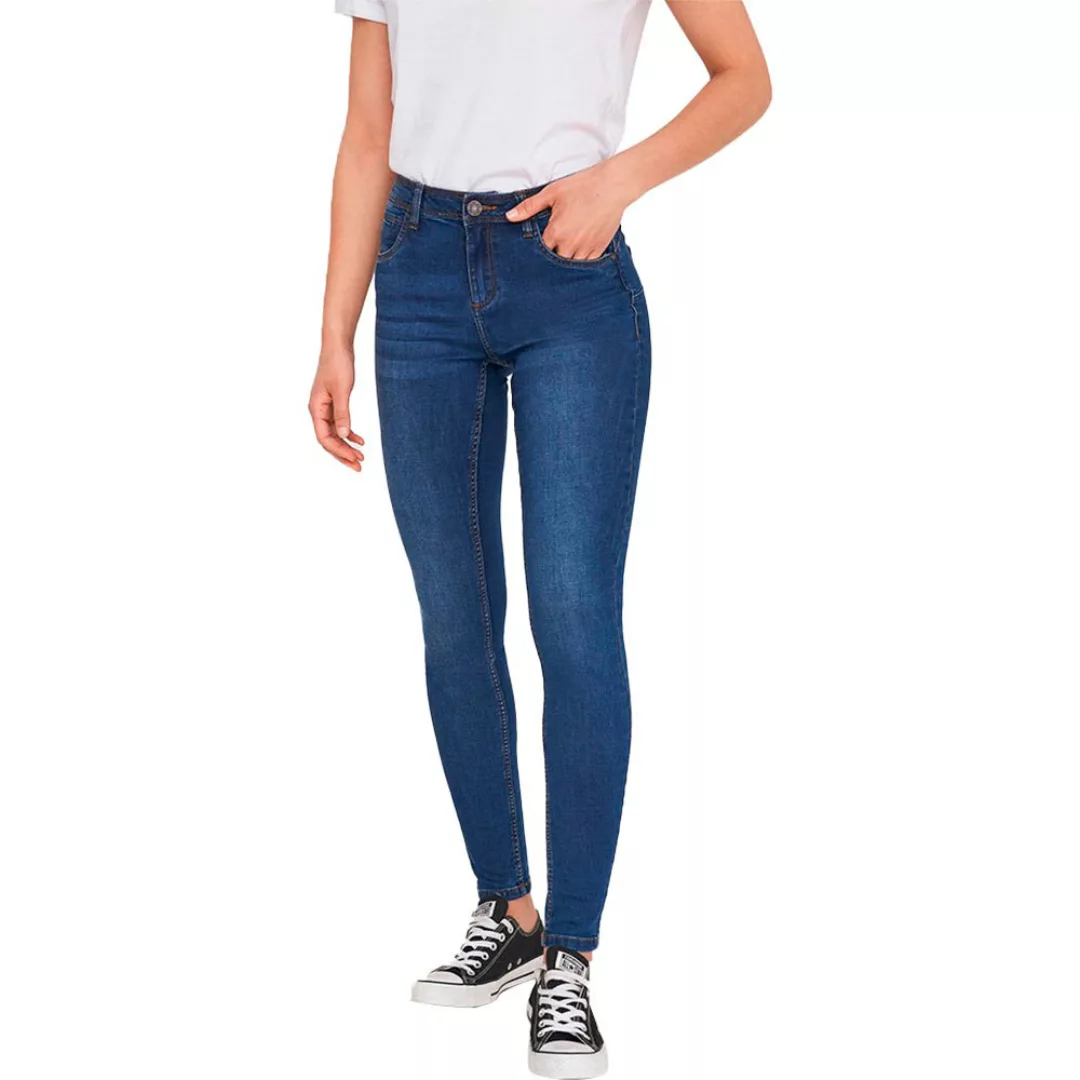 Noisy May Damen Jeans NMJEN NR S.S SHAPER JEANS VI021MB - Slim Fit - Blau - günstig online kaufen