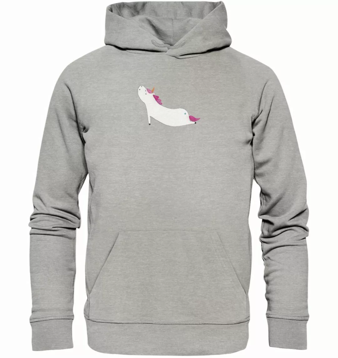 Mr. & Mrs. Panda Hoodie Größe M Einhorn Yoga - Heather Grey - Geschenk, Peg günstig online kaufen