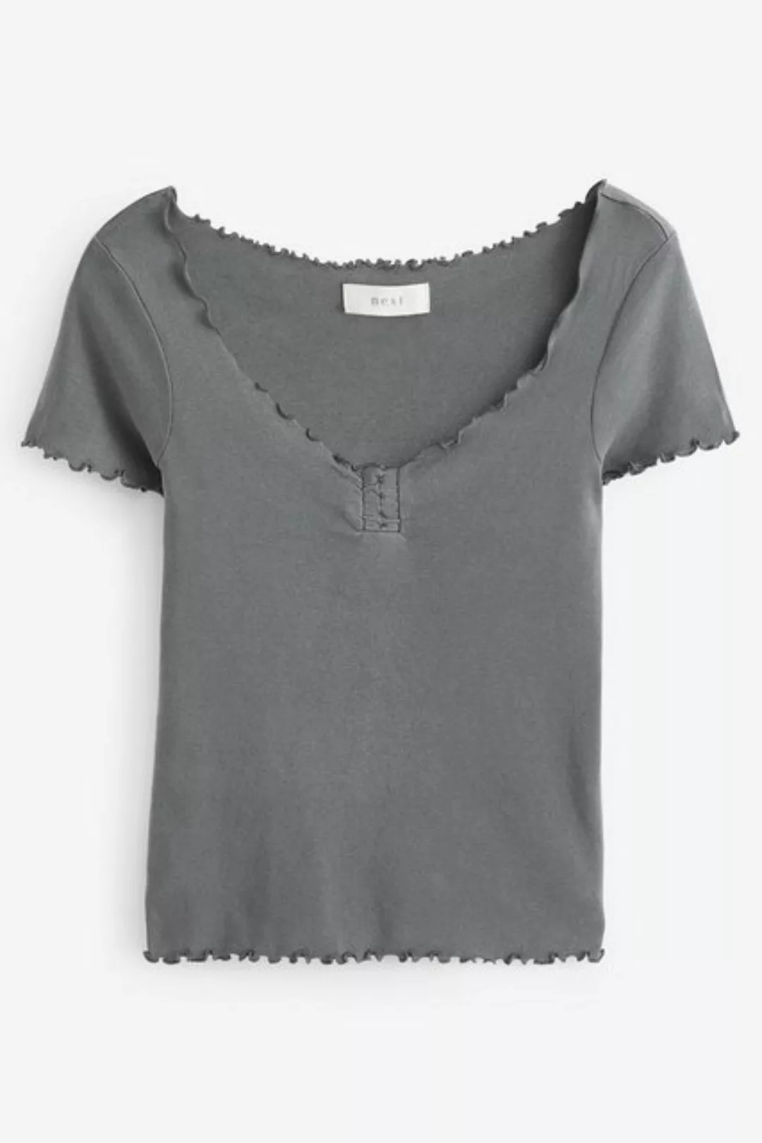 Next T-Shirt Kurzärmeliges T-Shirt mit Kräuselsaum (1-tlg) günstig online kaufen