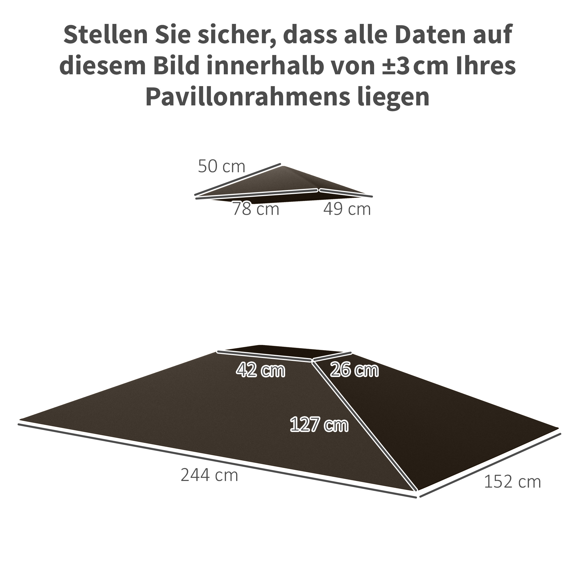 Outsunny Ersatzdach für Grillpavillon 1,5 m x 2,4 m nur Ersatzdach, doppels günstig online kaufen