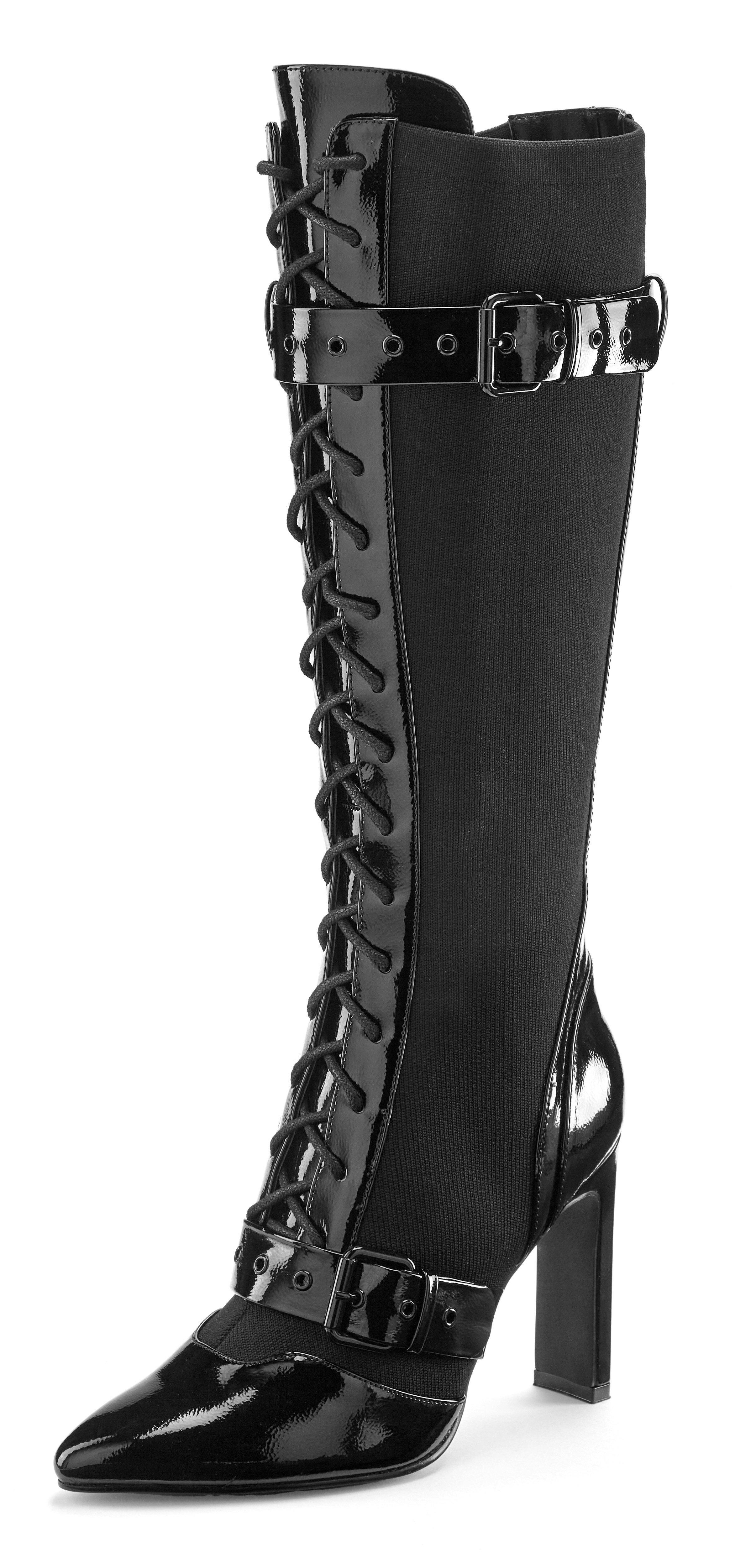 LASCANA Belle Affaire Schnürstiefel mit elastischem günstig online kaufen