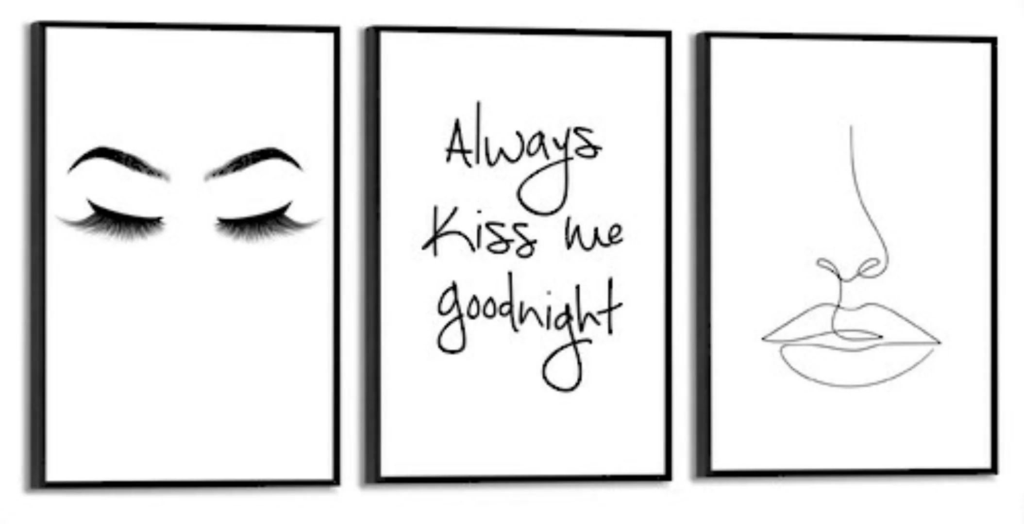 Reinders! Wandbild »Kuss Linienzeichnung - Illustration - Modern - Zitat - günstig online kaufen