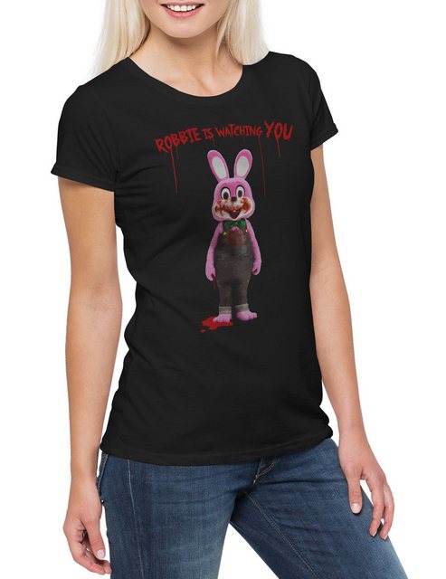 Urban Backwoods Print-Shirt Robbie The Evil Rabbit Damen T-Shirt Silent Hor günstig online kaufen