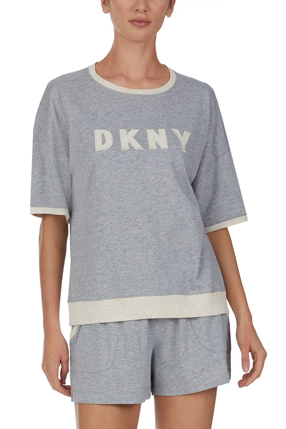 DKNY Top & Shorts Set New Signature 42 grau günstig online kaufen