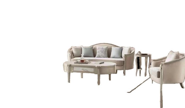 JVmoebel Sofa Beige Sofagarnitur 3+2+1 Sitzer Set Design Sofa Polster Couch günstig online kaufen