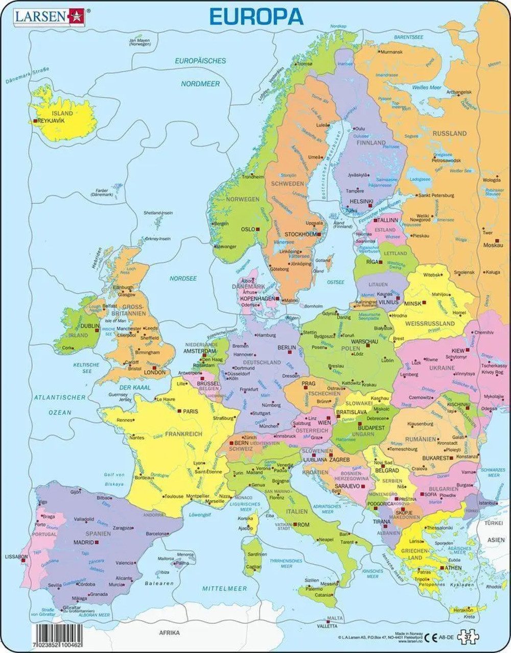 Media Verlag Puzzle Europa (politisch) (Kinderpuzzle), günstig online kaufen