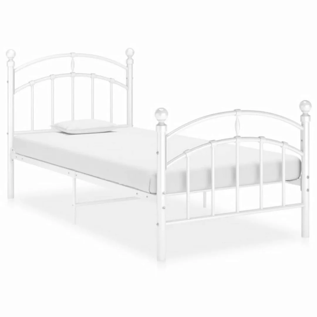 furnicato Bett Bettgestell Weiß Metall 90x200 cm günstig online kaufen