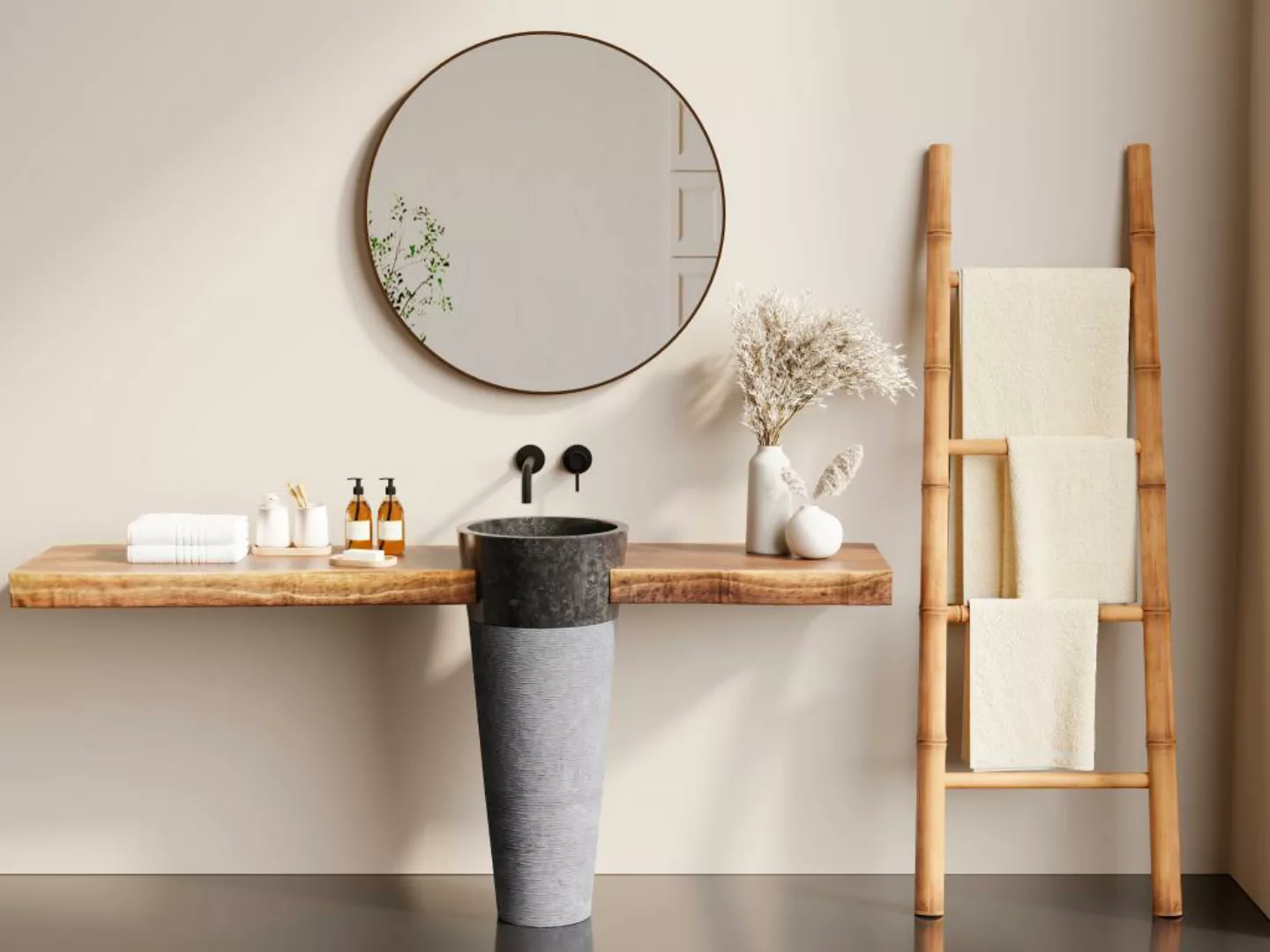 Standwaschbecken Marmor LANTA - Grau günstig online kaufen
