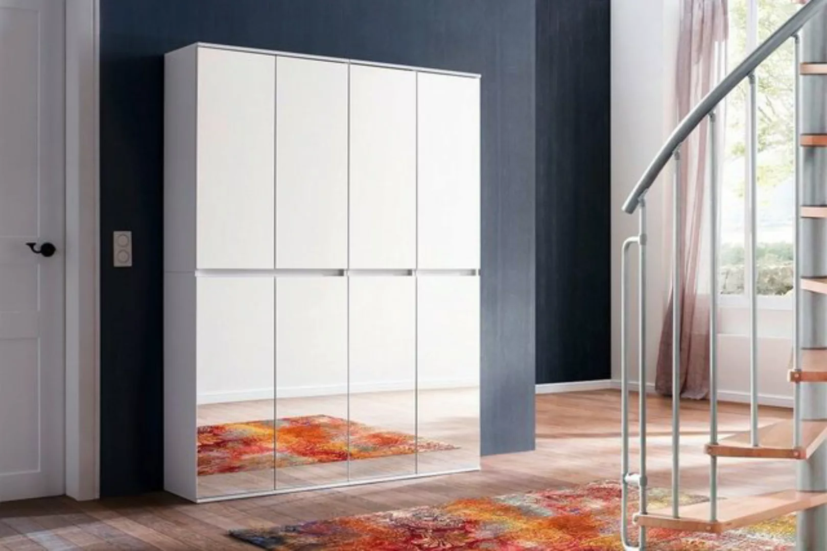 trendteam Kleiderschrank Garderobenschrank Mirror, Kombination, weiß, 2-tei günstig online kaufen