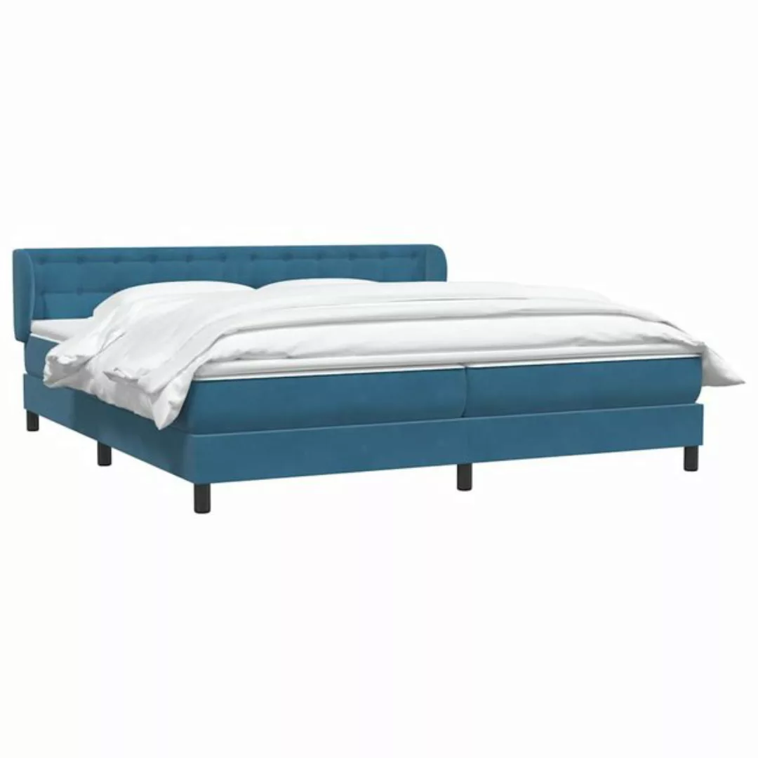 vidaXL Bett Boxspringbett mit Matratzen Dunkelblau 180x210 cm Samt günstig online kaufen