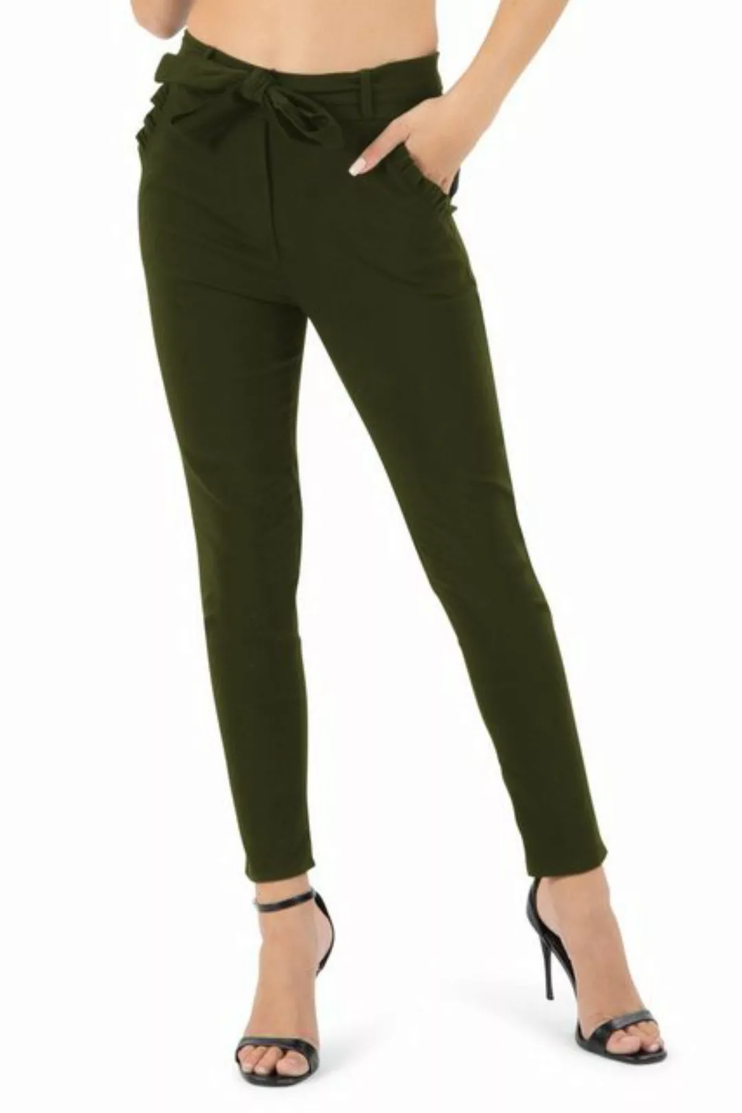 Kendindza Collection Stretch-Hose Stretch Damen Hose elegant Schleife High günstig online kaufen