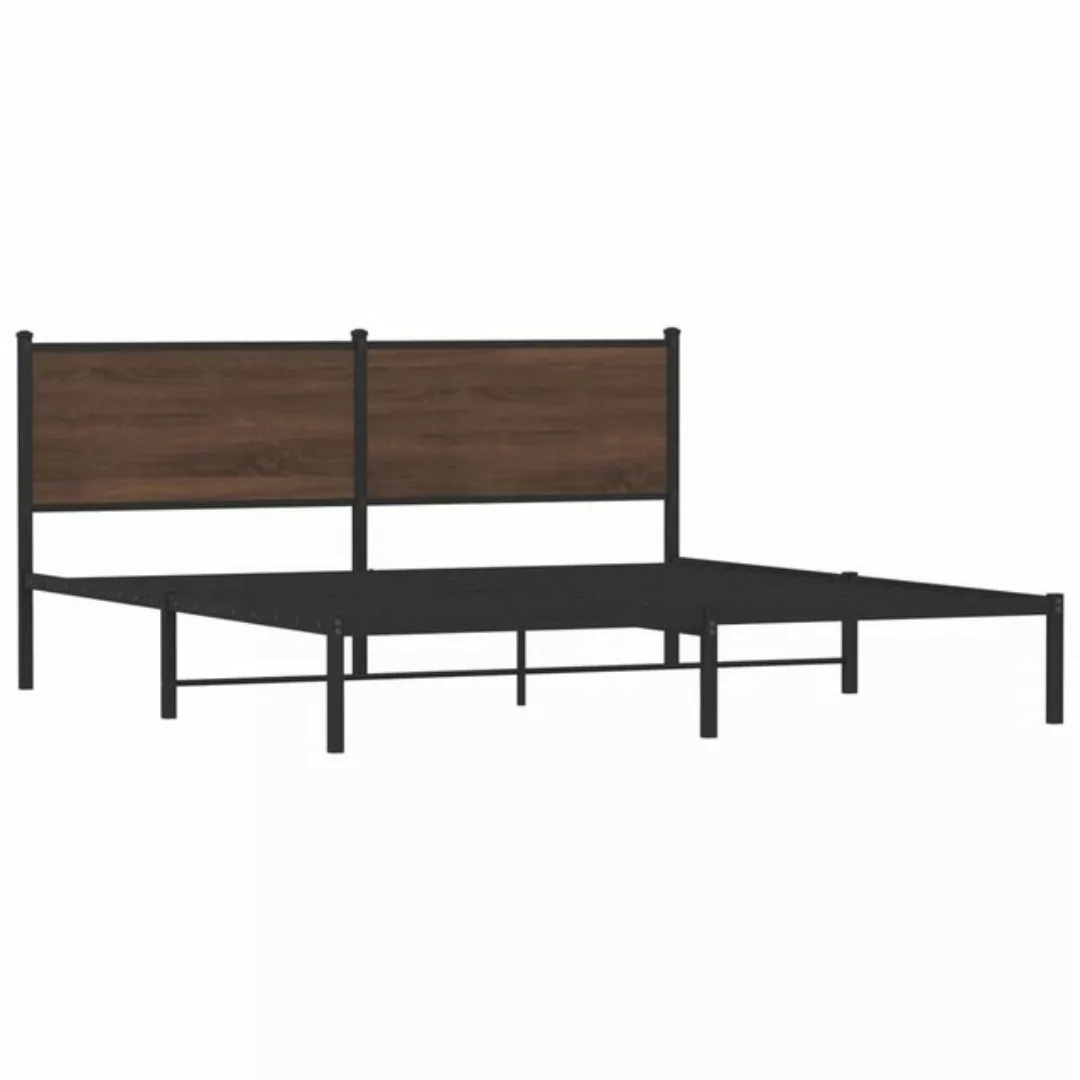 vidaXL Bett Metallbett ohne Matratze Braun Eichen-Optik 180x200 cm günstig online kaufen