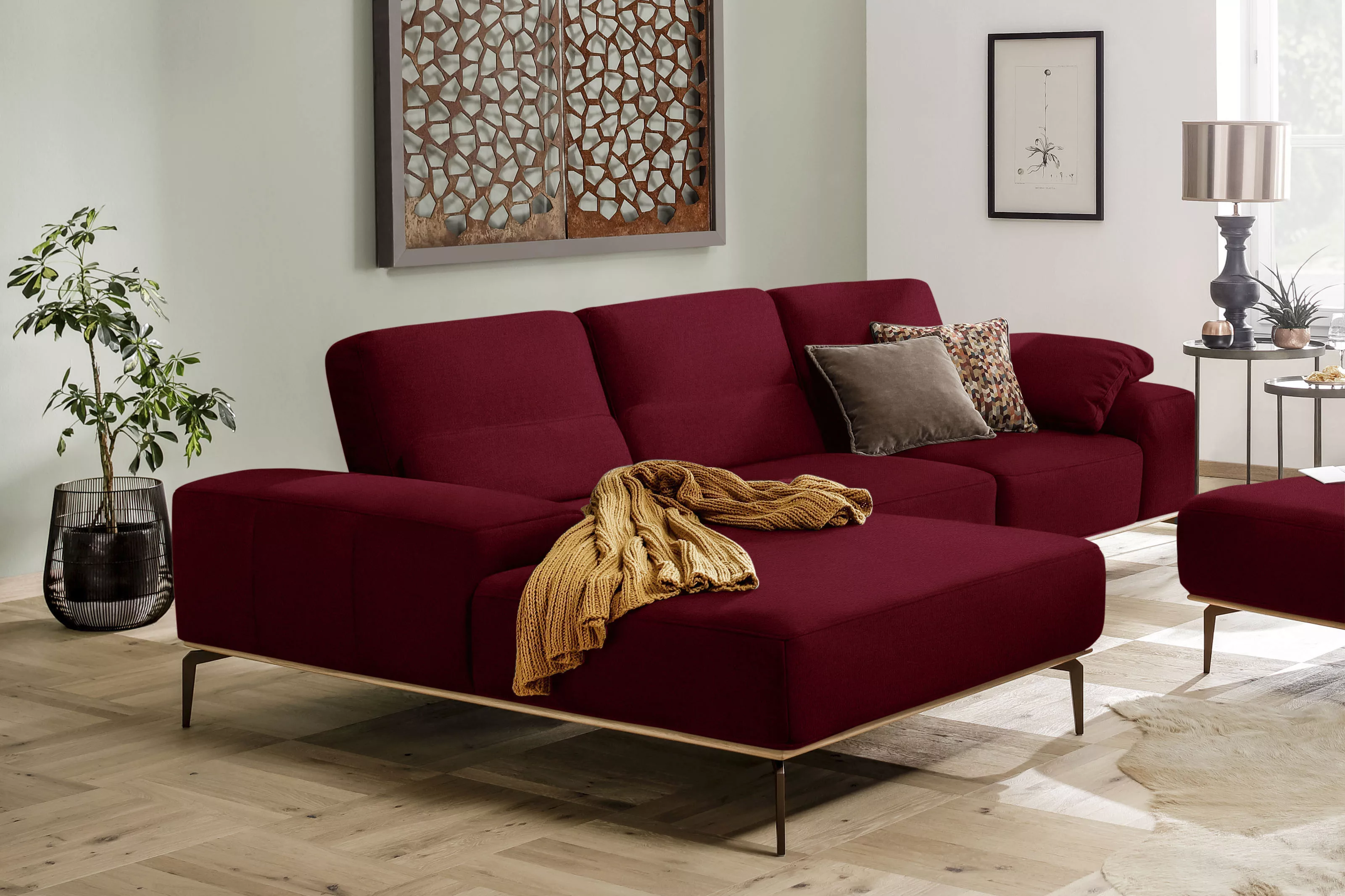 W.SCHILLIG Ecksofa run, mit Holzsockel, Füße in Bronze pulverbeschichtet, B günstig online kaufen