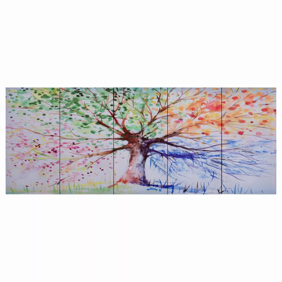 Leinwandbild-set Baum Mehrfarbig 200 X 80 Cm günstig online kaufen