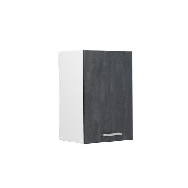 Livinity® Hängeschrank Küchenoberschrank R-Line 40 cm Weiß Schwarz Beton günstig online kaufen