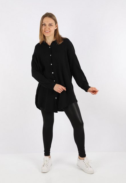 HELLO MISS Blusenkleid Beliebte Musselin Oversize Bluse in Lang, Baumwolle günstig online kaufen