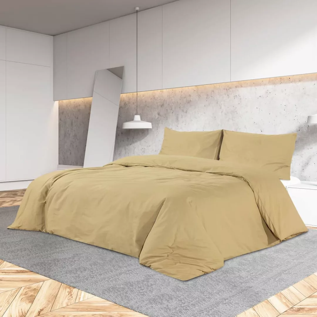 Vidaxl Bettwäsche-set Taupe 140x200 Cm Leichte Mikrofaser günstig online kaufen